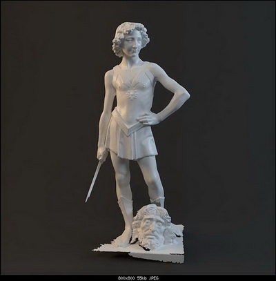 Modelo de la estatua de caracteres
