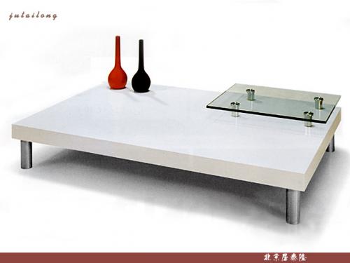 Blanco madera cuadrada Mesa de centro
