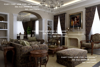Vida de lujo de estilo europeo habitacin
