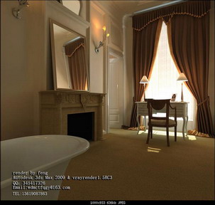 Modelo 3D de la moderna decoracin habitacin 1