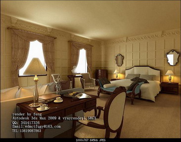 Dormitorio de estilo clsico modelo 3D de la empresa