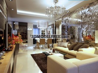 Moderno de Lujo Sala de Diseño