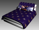 Ropa de cama simple estrellas ms oscuro cama Modelo 3D Descargar