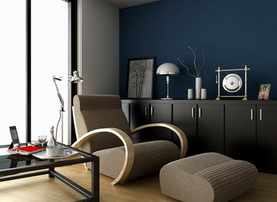 Modelo 3D de una sala de estilo moderno