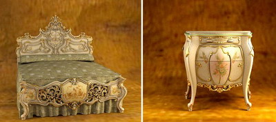 Modelo 3D de un elegante mobiliario de estilo europeo