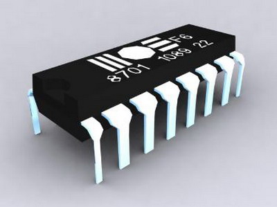 Modelo 3D del chip electrnico 1