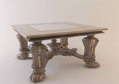 Modelo 3D de la medieval, mesa de caf de estilo