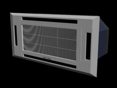 Modelo 3D de un aire rectangular acondicionado de techo