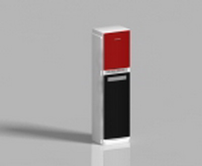 Modelo 3D de rojo y blanco de aire vertical pequeño acondicionado