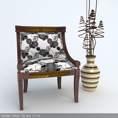 Silla de tela de moda Modelo 3D