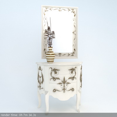 Modelo 3D del gabinete de madera vestbulo