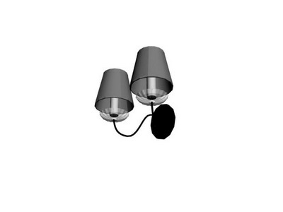 3D modelo de lmpara de cristal de pared metlica