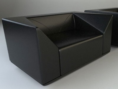 Sof Negro Modelo 3D