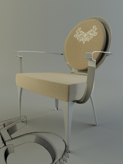 Silla amarilla 3D Modelo de Utilidad