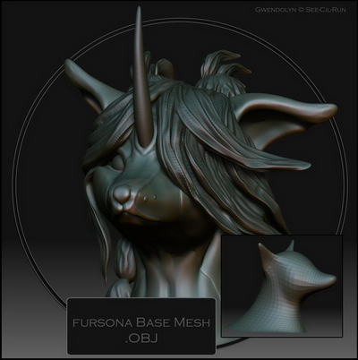 Cabeza Unicorn modelo 3D