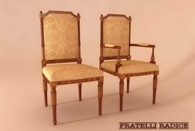 Modelo 3D de la silla de madera tradicionales de