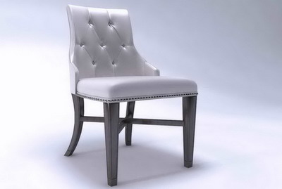 Modelo 3D de la silla de cuero de madera
