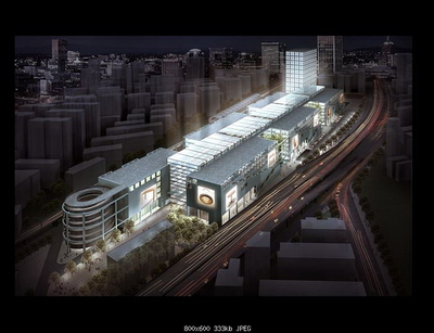 Modelo en 3D del ojo de pjaro de la noche urbana de vista