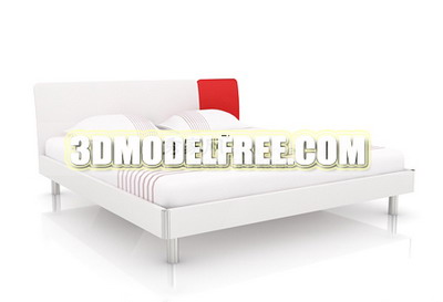 Blanco Fashion Cama Modelo 3D de