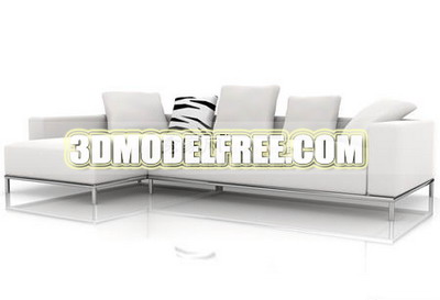 3D modelo simple de un sof blanco