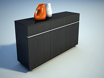Gabinete Negro Modelo 3D