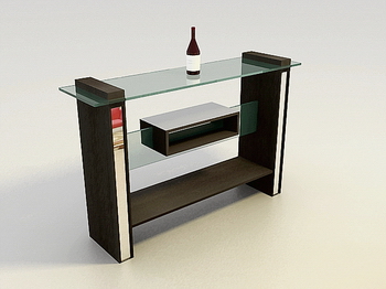 Modelo 3D de color rojo vino gabinete pantalla