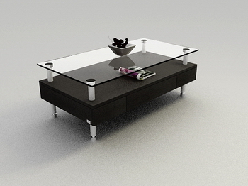 De vidrio negro Mesa De Caf Modelo 3D