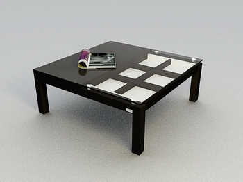 Dark mesa de caf de madera Modelo 3D