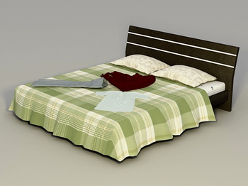 Bed Modelo 3D de muebles de hogar, la utilidad de madera