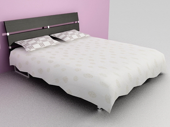 Bed Modelo 3D de madera blanca y suave Simmons