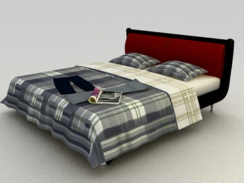 Cama blanda cama modelo 3D de tiles de madera Simmons