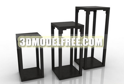 Cuadro heces cama cama cama de madera de mesa, tocador de muebles de madera maciza, mesa de madera de modelo 3D