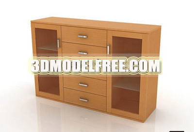 Modelo 3D de muebles de madera, armarios de