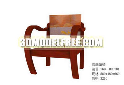Tres sof asiento-TV muebles cama mueble, silla de madera Modelo 3D