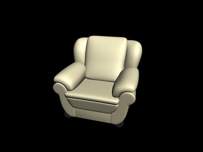 Modelo 3D del sof verde de edad