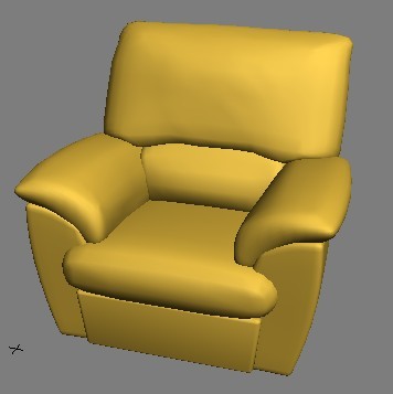cama individuales amarillo modelo 3D