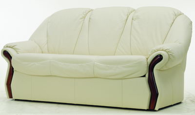 Sof de cuero blanco modelo 3D ms