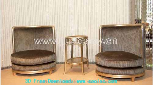 europea del mueble modelo 3D (incluyendo materiales)