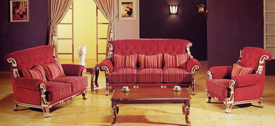 Moderno sof de color rojo modelo 3D (incluyendo materiales)