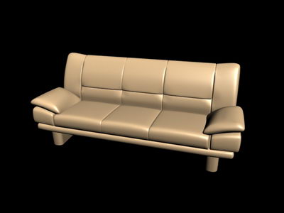 Modelo 3D del sof marrn de edad