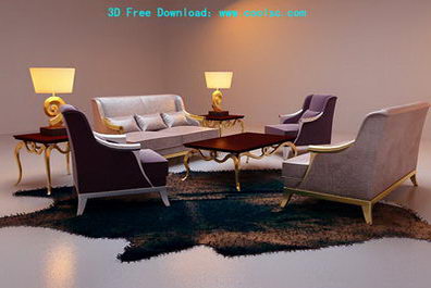 Sof 3D modelo europeo de cartera (incluidos los materiales)