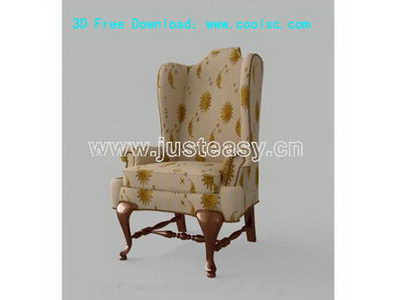 silla de lujo Europea modelo 3D (incluyendo materiales)