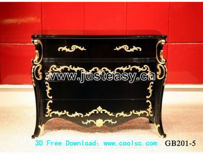 Gabinete de lujo europeos modelo 3D (incluyendo materiales)