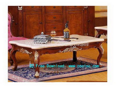 caf estilo europeo tabla modelo 3D (incluyendo materiales)