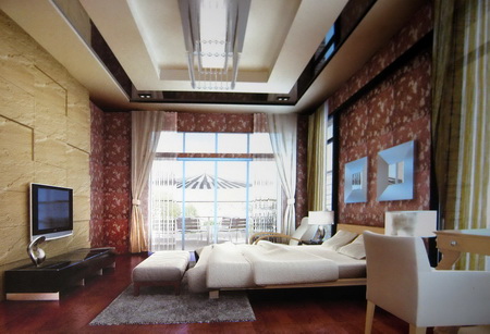 Modelo 3D de las habitaciones modernas burguesa (incluidos los materiales)