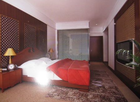 Fancy dormitorio de madera modelo 3D (incluyendo materiales)