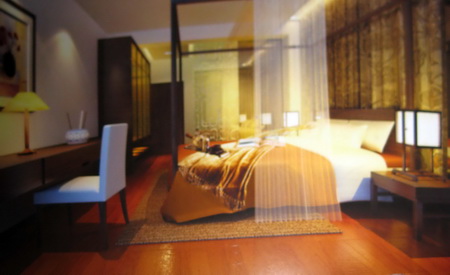 Exquisito dormitorio de madera modelo 3D (incluyendo materiales)