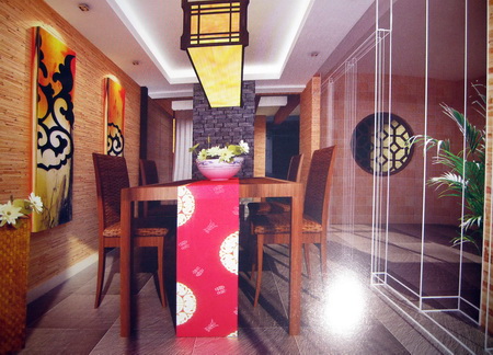 Modelo 3D de Hogar restaurante chino de madera (incluidos los materiales)