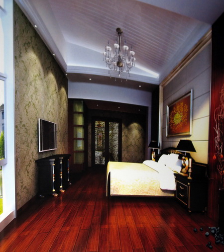 Moderna decoracin de estilo europeo - dormitorio modelo 3D (incluyendo materiales)