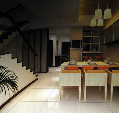 Moda simple restaurante en 3D basado en modelos (incluidos los materiales)